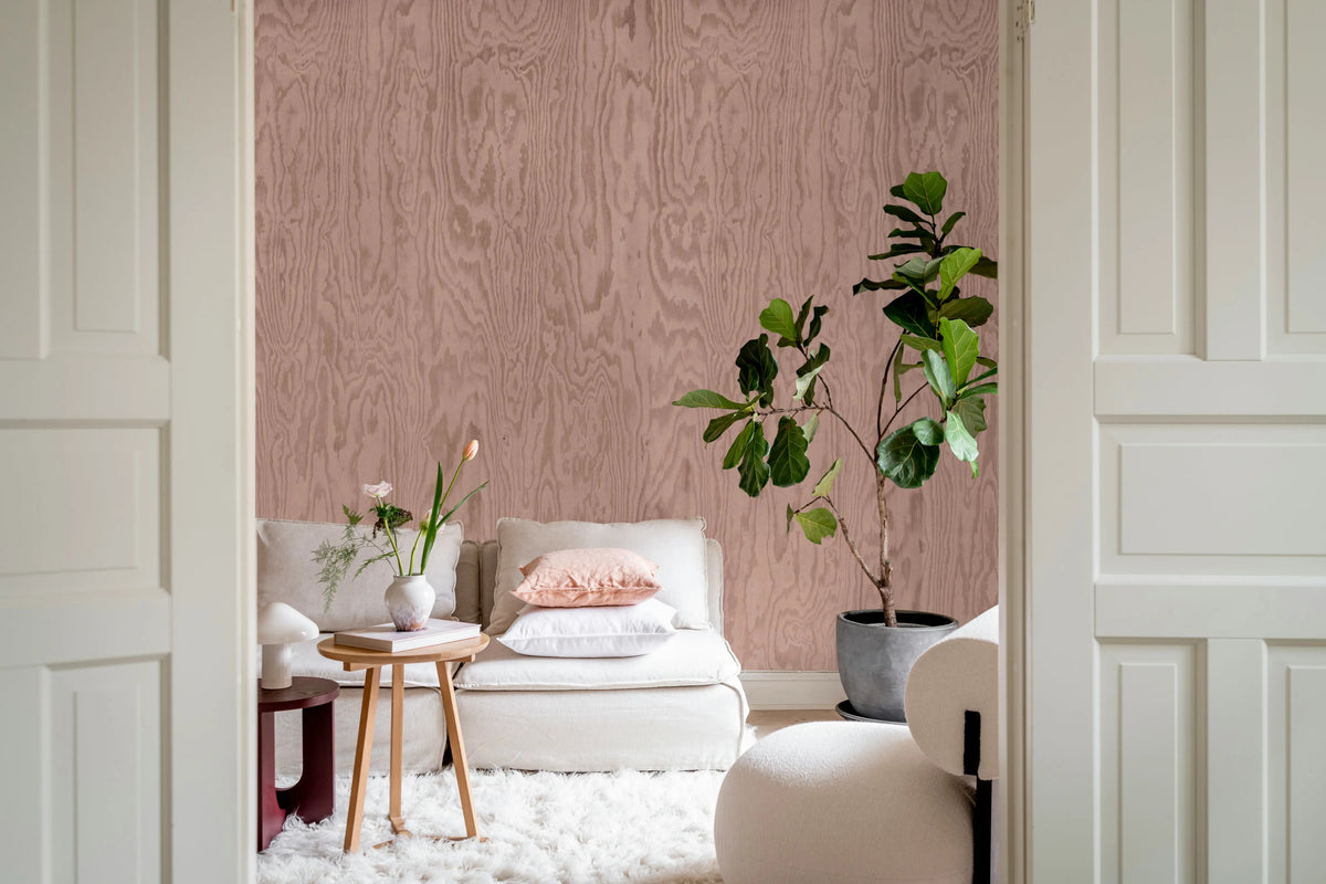 Wood Shades, Pink Mural Wallpaper - room preview 03