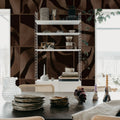 Floating Tiles, Dark Brown Mural Wallpaper - room preview 03