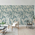 Floating Tiles, Blue Mural Wallpaper - room preview 03