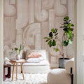 Smooth Brush, Pink Mural Wallpaper - room preview 03