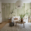 Smooth Brush, Green Mural Wallpaper - room preview 03