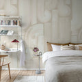 Smooth Brush, Beige Mural Wallpaper - room preview 03