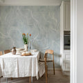 Soft Curve, Blue Mural Wallpaper - room preview 03