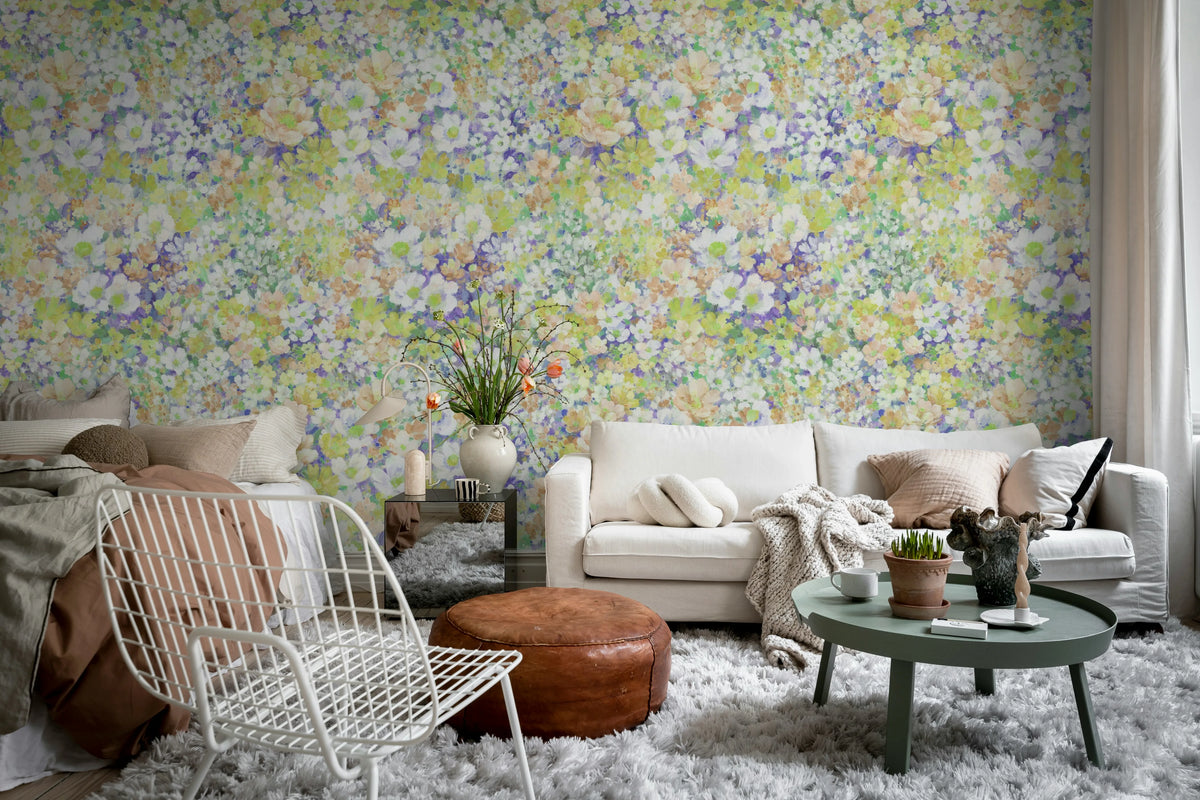 Flowerhaze, Soft Mural Wallpaper - room preview 03