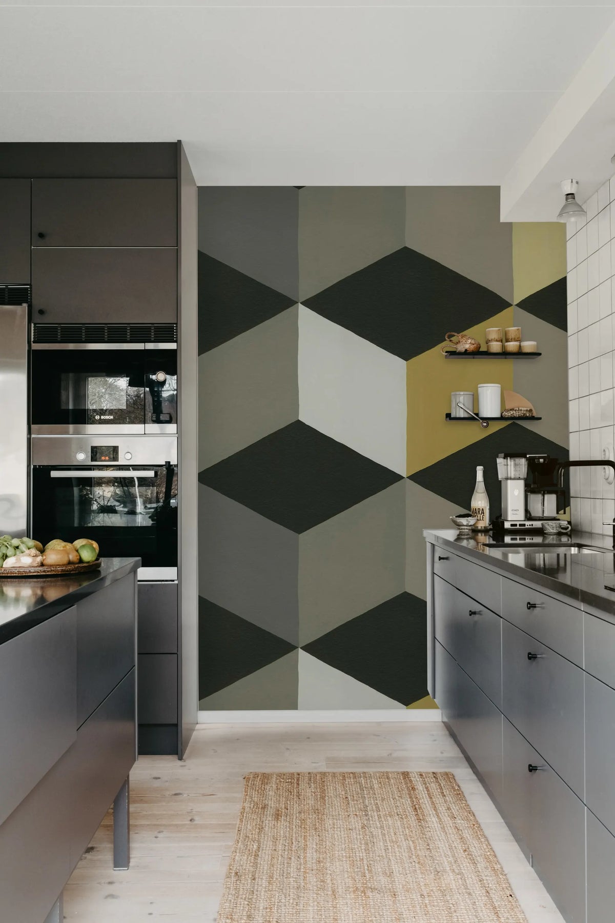 Colorful Rombs, Yellow Mural Wallpaper - room preview 03