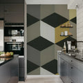 Colorful Rombs, Yellow Mural Wallpaper - room preview 03