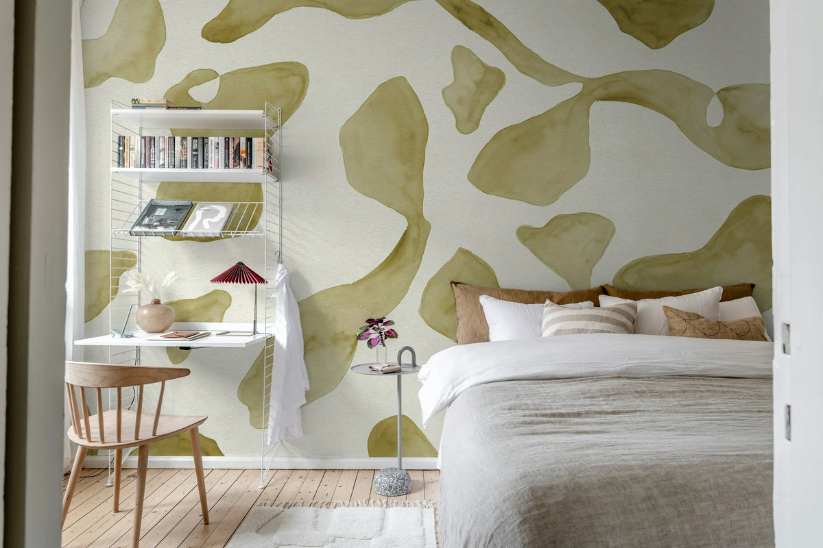 Abstract Motifs, Yellow Mural Wallpaper - room preview 03