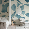 Abstract Motifs, Blue Mural Wallpaper - room preview 03