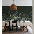 Jungle Meadow, Black Mural Wallpaper - room preview 03