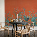 Jungle Meadow, Orange Mural Wallpaper - room preview 03