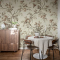 Rose Garland, Beige Mural Wallpaper - room preview 03