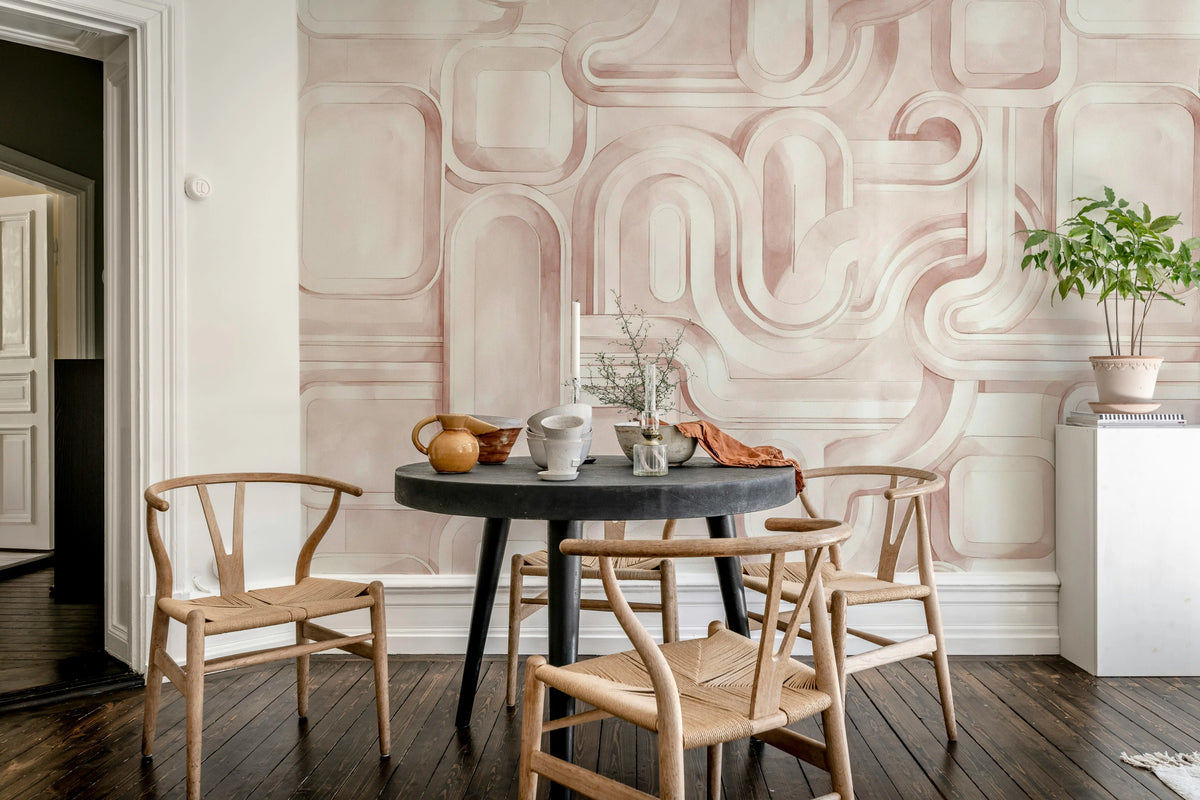 Abstract Path, Pink Mural Wallpaper - room preview 03