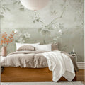 Concrete Flowers, Beige Mural Wallpaper - room preview 03
