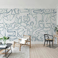 Peaceful, Blue Mural Wallpaper - room preview 03