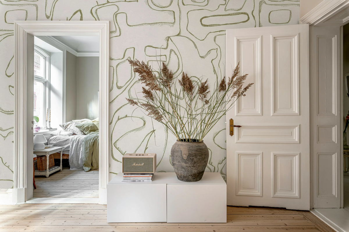 Peaceful, Beige Mural Wallpaper - room preview 03