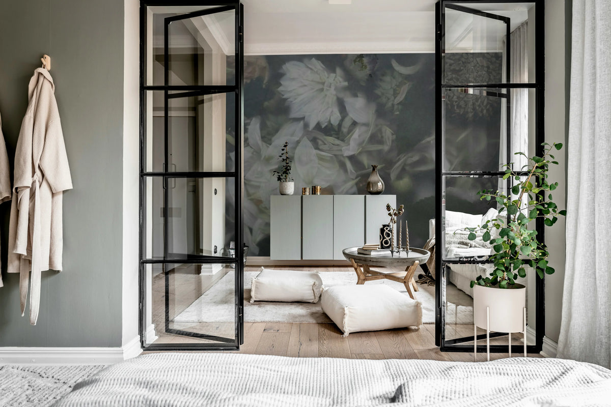 Glossy Flower, Vintage Mural Wallpaper - room preview 03