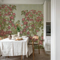 Parkflowers, Red Mural Wallpaper - room preview 03
