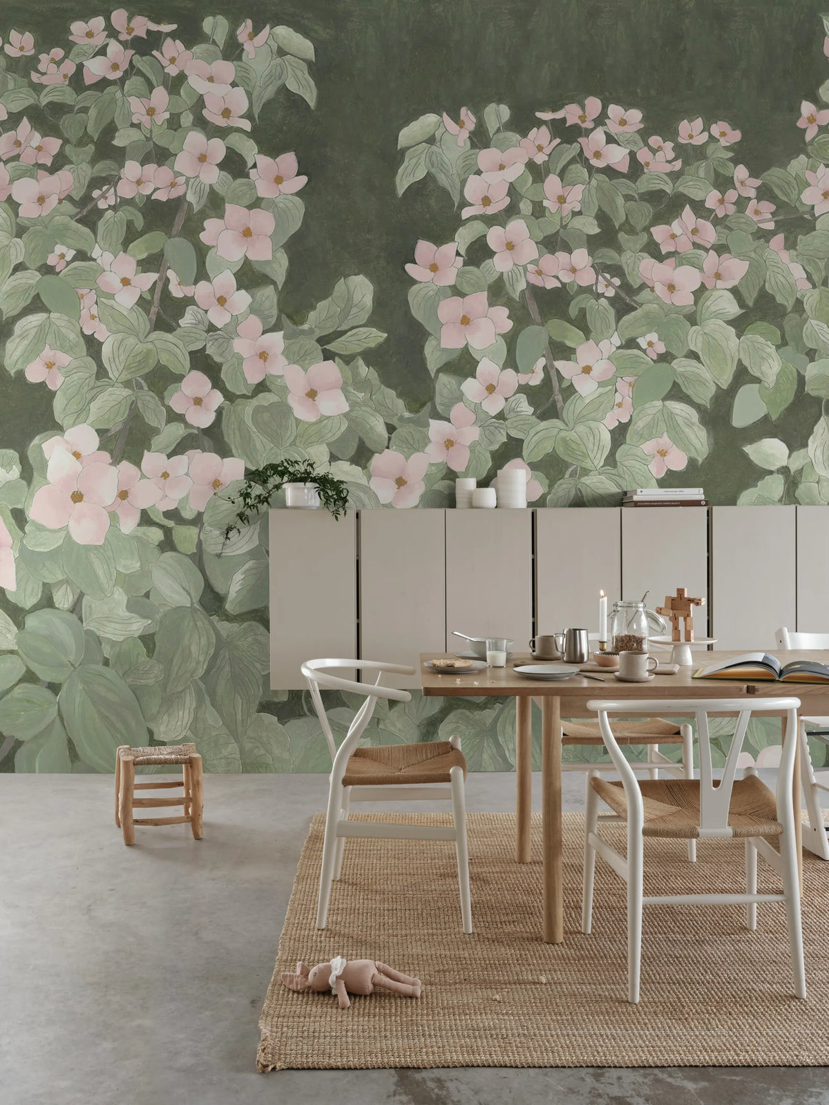 Parkflowers, Pink Mural Wallpaper - room preview 03
