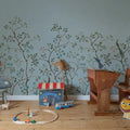 Songbird Mural, Blue Mural Wallpaper - room preview 03