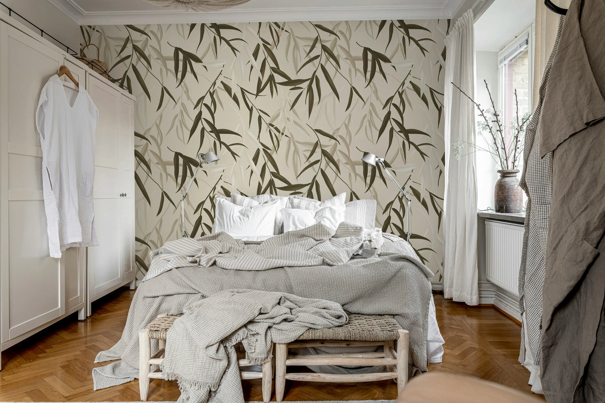 Bamboo Jungle, Brown Mural Wallpaper - room preview 03