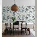 Bamboo Jungle, Blue Mural Wallpaper - room preview 03