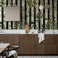 Monkey Stripes, Black Mural Wallpaper - room preview 03