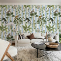 Monkey Stripes, Blue Mural Wallpaper - room preview 03