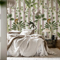 Monkey Stripes, Greige Mural Wallpaper - room preview 03