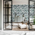 Tropical Monkeys, Blue Mural Wallpaper - room preview 03