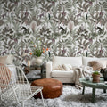 Tropical Monkeys, Red Mural Wallpaper - room preview 03