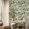 Tropical Monkeys, Green Mural Wallpaper - room preview 03