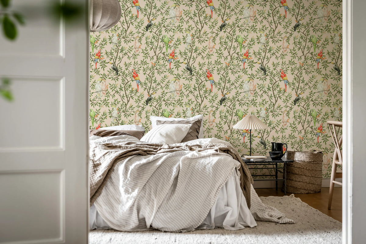 Parrot Shrubbery, Sand Mural Wallpaper - room preview 03