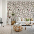 Parrot Shrubbery, Pink Mural Wallpaper - room preview 03