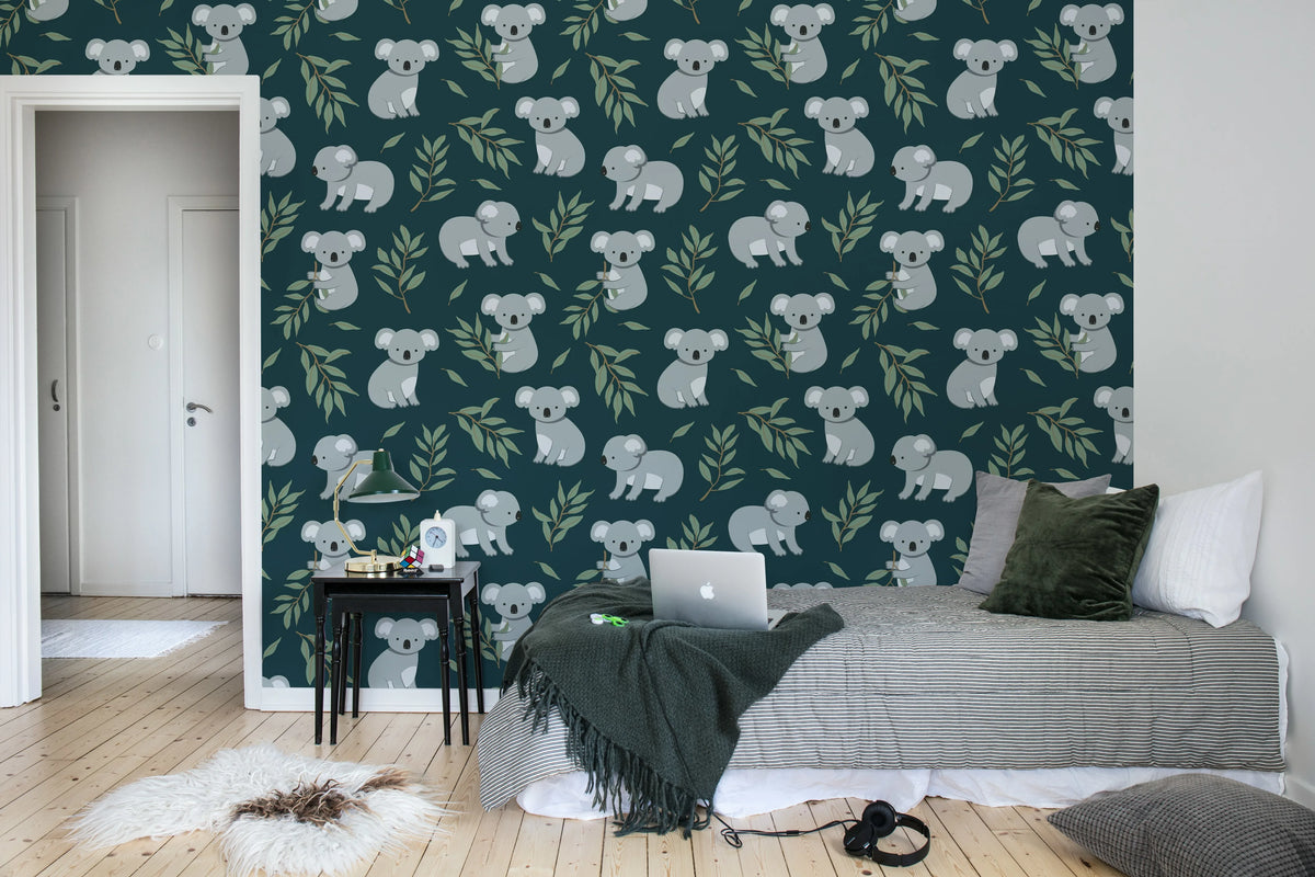 Koala Friends, Night Mural Wallpaper - room preview 03