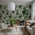 Lemur Palms, Green Mural Wallpaper - room preview 03