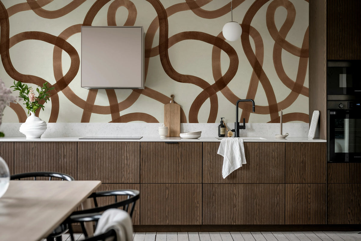 Serpentine, Mocha Mousse Mural Wallpaper - room preview 03