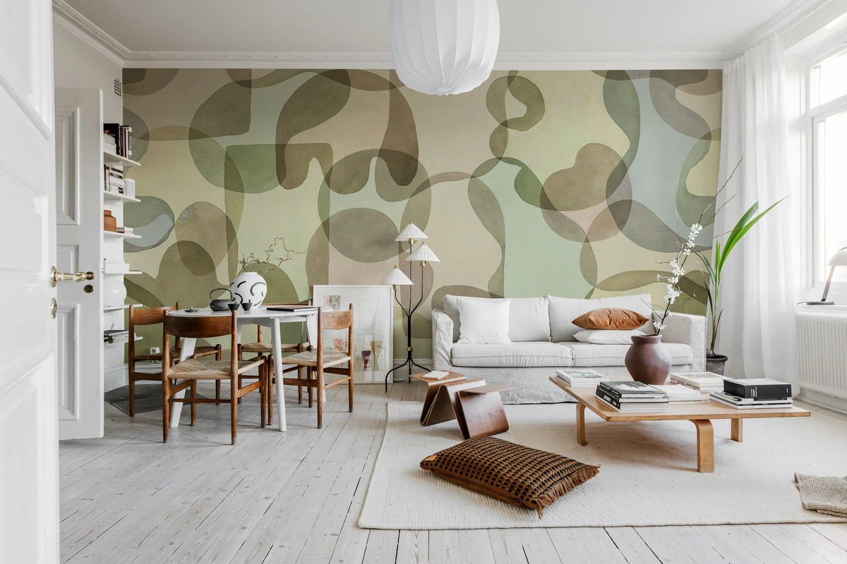 Overlap, Pastel Mural Wallpaper - room preview 03