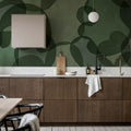 Overlap, Green Mural Wallpaper - room preview 03