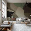 Abstract Fields, Brown Mural Wallpaper - room preview 03