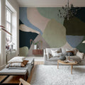 Abstract Fields, Pink & Blue Mural Wallpaper - room preview 03