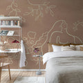 Lush Lines, Rust Mural Wallpaper - room preview 03