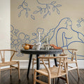 Lush Lines, Light Blue Mural Wallpaper - room preview 03