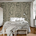 Ink Tiger, Gray Mural Wallpaper - room preview 03