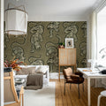 Ink Tiger, Brown Mural Wallpaper - room preview 03