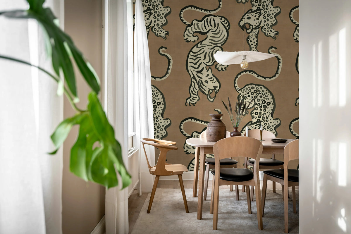 Ink Tiger, Rust Mural Wallpaper - room preview 03