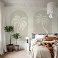 Palm Arches, Beige Mural Wallpaper - room preview 03