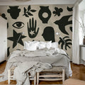 Symbolic, Black & Beige Mural Wallpaper - room preview 03