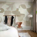 Silent Conversation, Beige Mural Wallpaper - room preview 03