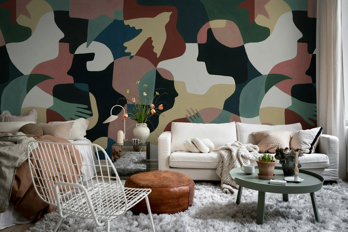 Silent Conversation, Multi Mural Wallpaper - room preview 03