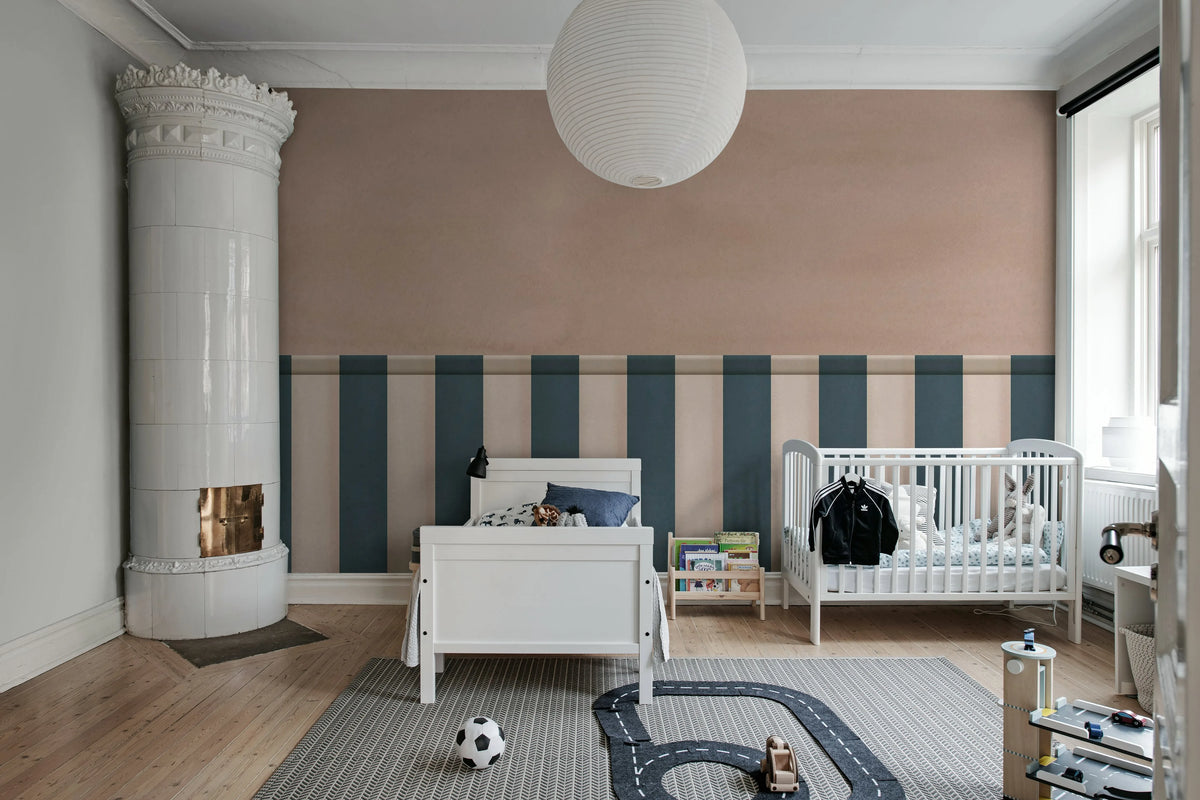 Striped Panel, Pink Mural Wallpaper - room preview 03